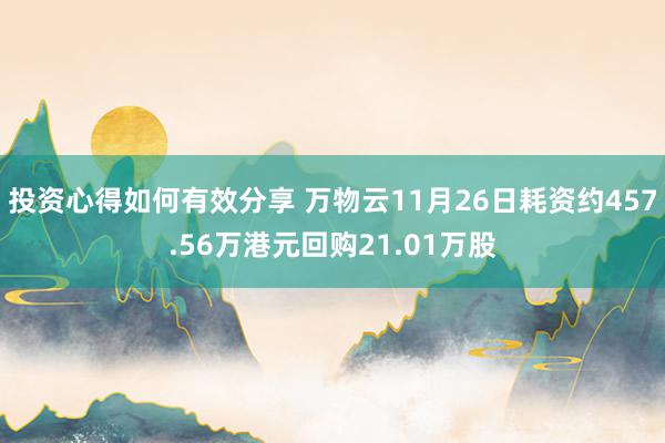 投资心得如何有效分享 万物云11月26日耗资约457.56万港元回购21.01万股