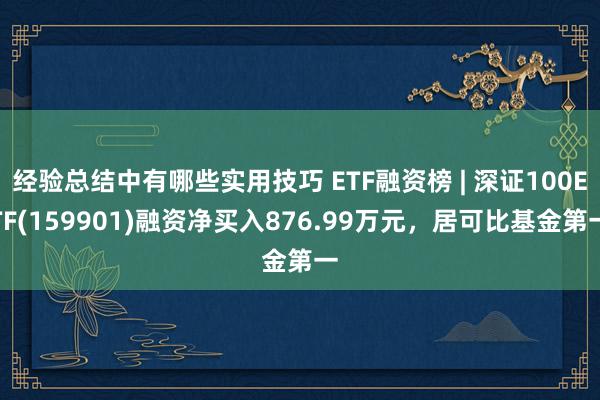 经验总结中有哪些实用技巧 ETF融资榜 | 深证100ETF(159901)融资净买入876.99万元，居可比基金第一