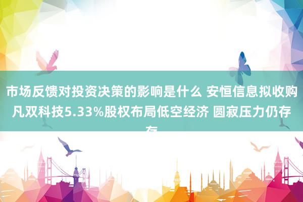 市场反馈对投资决策的影响是什么 安恒信息拟收购凡双科技5.33%股权布局低空经济 圆寂压力仍存