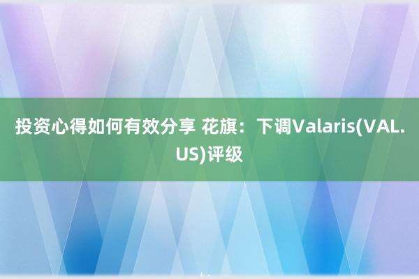 投资心得如何有效分享 花旗：下调Valaris(VAL.US)评级