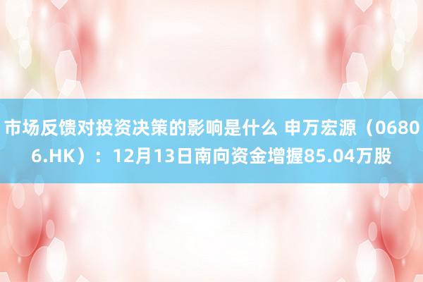 市场反馈对投资决策的影响是什么 申万宏源（06806.HK）：12月13日南向资金增握85.04万股