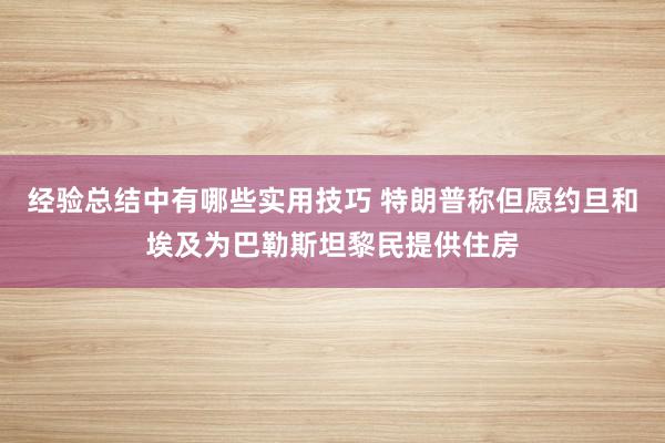 经验总结中有哪些实用技巧 特朗普称但愿约旦和埃及为巴勒斯坦黎民提供住房