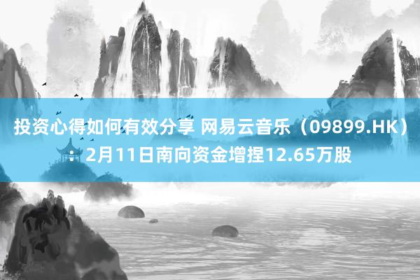 投资心得如何有效分享 网易云音乐（09899.HK）：2月11日南向资金增捏12.65万股