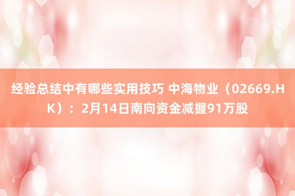 经验总结中有哪些实用技巧 中海物业（02669.HK）：2月14日南向资金减握91万股