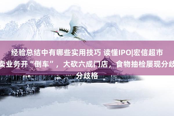 经验总结中有哪些实用技巧 读懂IPO|宏信超市零卖业务开“倒车”，大砍六成门店，食物抽检屡现分歧格